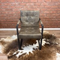Polsterstuhl aus Leder im Chesterfield Stil –...