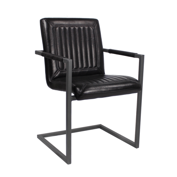 Echtleder Schwingstuhl - Vintage