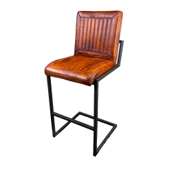 Barhocker - Büffelleder - Caddy - Cognac