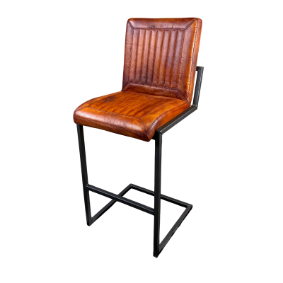 Barhocker - Büffelleder - Caddy - Cognac