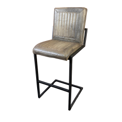 Bar Hocker, Büffelleder - oh Caddy - Grau, 80cm