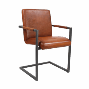 Wildleder Armlehnstuhl im klassischen Stil - Cognac