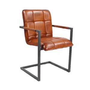 Chesterfield Stuhl mit Armlehne - British Chair - Cognac