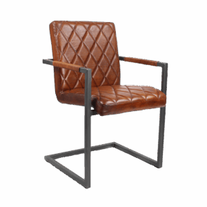 Wippstuhl mit Armlehne - Black Diamond - Cognac