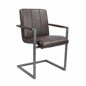 Büffelleder Freischwinger - TwoLine Bourbon - Braun