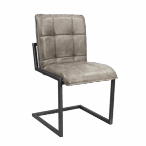 Wartezimmerstuhl ohne Armlehne - Echtleder - Grau
