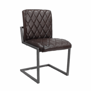 Kragstühle aus Leder - Netzmuster - Braun