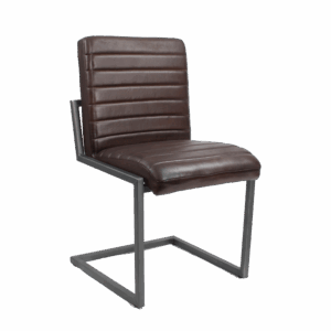 Küchenstuhl aus Leder - Stripes - Braun