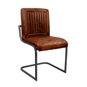 Freischwinger Stuhl aus Leder - Cognac