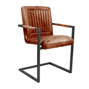 Echtleder Schwingstuhl - Vintage - Cognac
