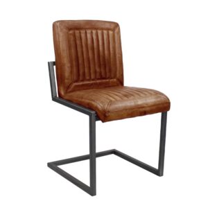 Lederstuhl ohne Armlehne - Hard Rock Vintage - Cognac