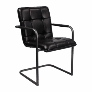 Echtleder Lounge Stühle - Chesterfield - Schwarz