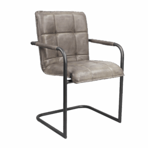 Echtleder Lounge Stühle - Chesterfield - Grau