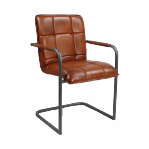 Echtleder Lounge Stühle - Chesterfield - Cognac