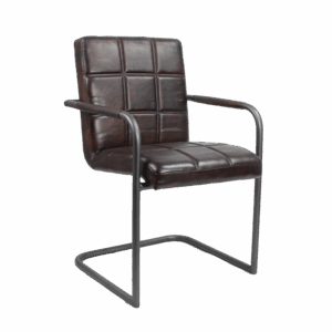 Polsterstuhl aus Leder - Elsquaro - Braun