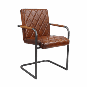 Esstisch Stühle aus Leder - Raw Diamond - Cognac