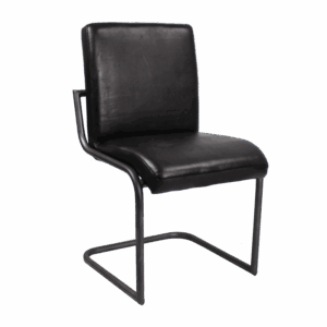 Kragstuhl mit Lederbezug - Blank Whisky - Schwarz
