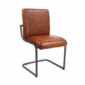 Kragstuhl mit Lederbezug - Blank Whisky - Cognac