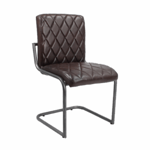 Esszimmerstühle aus Leder - Raute - Braun