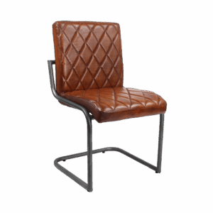 Esszimmerstühle aus Leder - Raute - Cognac