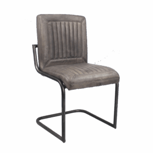 Freischwinger Stuhl aus Leder - Grau