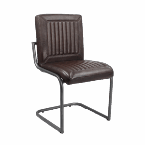 Freischwinger Stuhl aus Leder - Braun