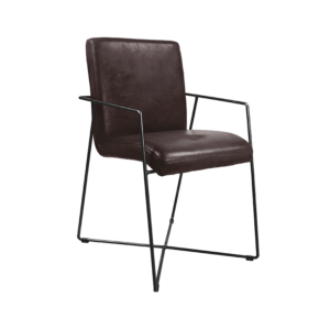 Designer Stuhl aus Leder - Braun