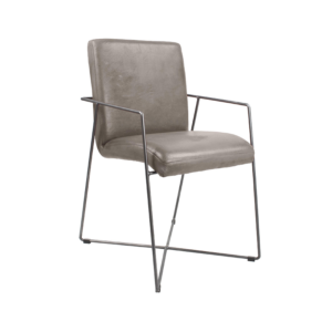 Designer Stuhl aus Leder - Grau