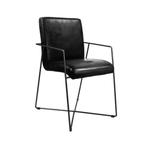 Designer Stuhl aus Leder - Schwarz