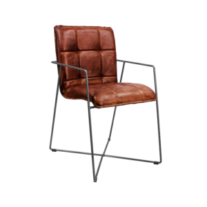 Chesterfield Designerstuhl aus Leder - Cognac
