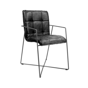 Chesterfield Designerstuhl aus Leder - Schwarz