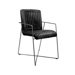 Loungestuhl aus Büffelleder - Schwarz