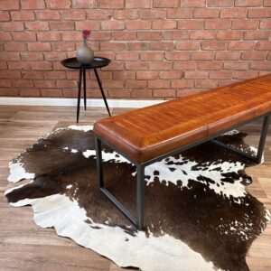Leder Polsterbank - HAMBURG - Cognac, 160cm
