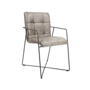 Chesterfield Designerstuhl aus Leder - Grau